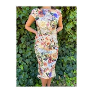 Black Halo floral dress
